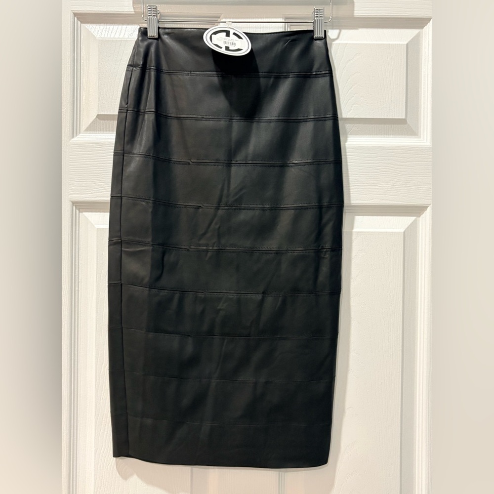Faux Leather Midi Skirt – Size Small – NWT